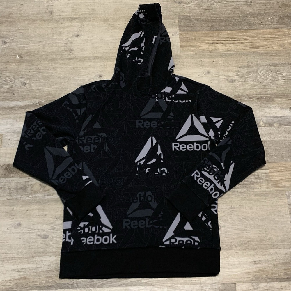 Reebok‎ Mens Unwind Allover Printed Hoodie Black Size Small